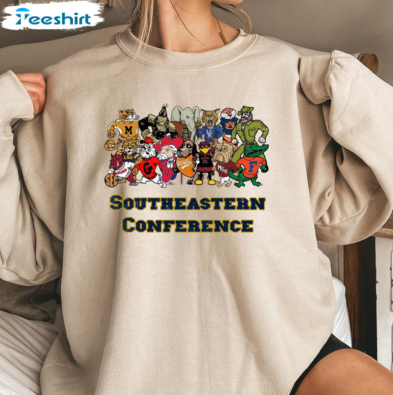 Southeastern Conference Shirt, Football Trendy Short Sleeve Hoodie