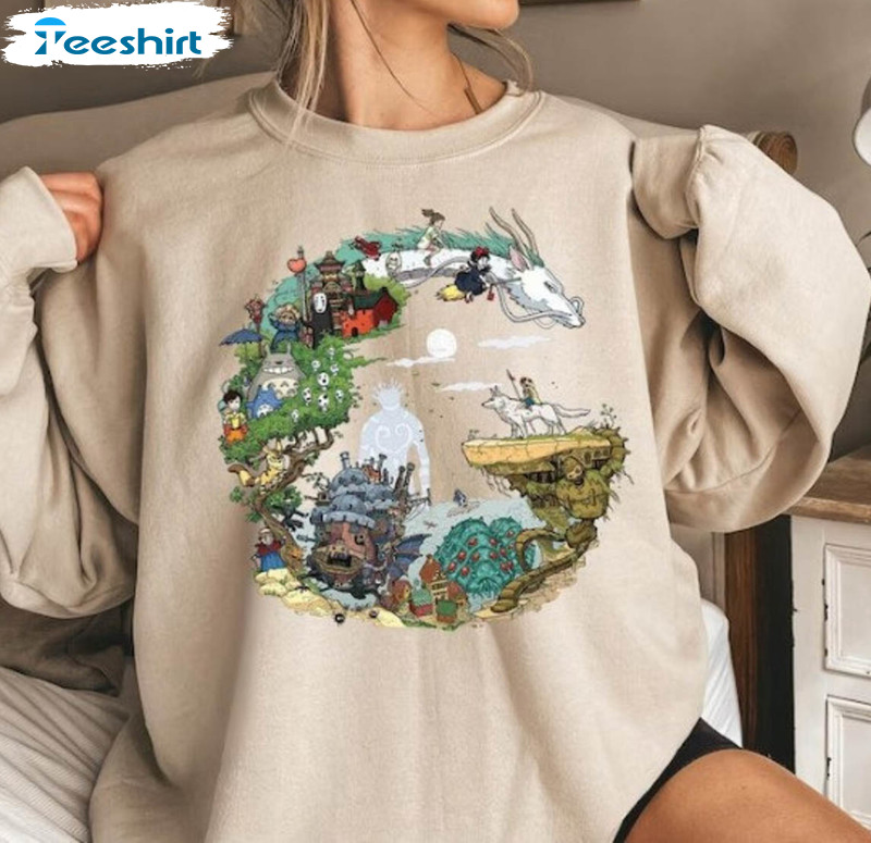 Cool Design Studio Ghibli Shirt, Calcifer Hayao Miyazaki Short Sleeve Hoodie