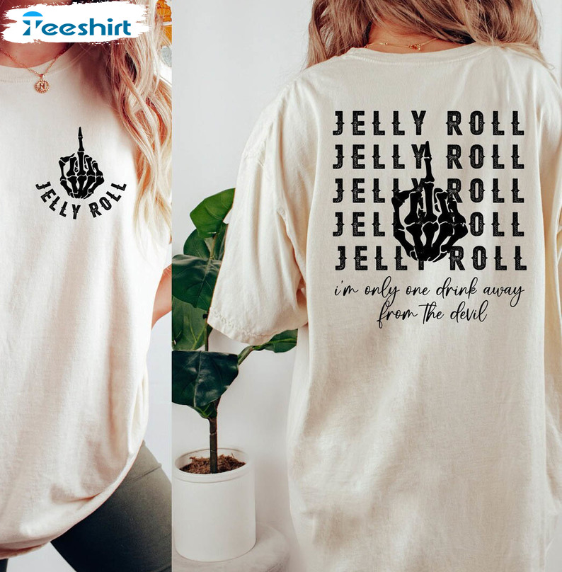 Jelly Roll I M Only One Drink Away From The Devil Shirt, Backroad Baptism Tour 2023 Tee Tops Short Sleeve Jelly Roll I M Only One Drink Away From The Devil Shirt, Backroad Baptism Tour 2023 Tee Tops Short Sleeve